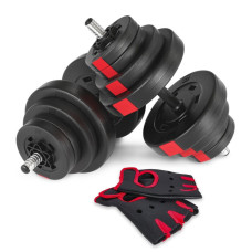 Гантели композитные Hop-Sport 2х20кг PRO с перчатками (2 пары)