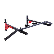 Турнік настінний Besport BS-T0204 з 6 ручками чорно-червоний