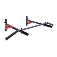 Турнік настінний Besport BS-T0202 з 4 ручками чорно-червоний