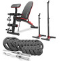 Набор Hop-Sport Strong 76кг со скамьей HS-1035 и стойками 1002L