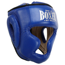 Шолом боксерський з повним захистом шкіряний BOXER NEW 2033-N М-L кольори в асортименті