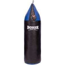 Мешок боксерский Шлемовидный Кожа BOXER 1004-01 95х26см (наполнитель-ветошь х-б, d-26см, вес-16кг, черный-синий)