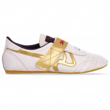 Обувь для тхэквондо Степки размер 35-44 Wei-Rui SP-Sport OB-4509 (р-р 35-44, верх-PVC, подошва PU, белый-золотой)