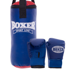 Набор боксерский детский груша и перчатки BOXER 1008-2026 (винил, мешок h-38см, d-16см, перчатки 4oz, цвета в ассортименте)