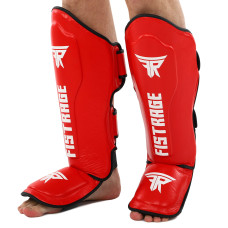 Защита голени и стопы Муай Тай, ММА, Кикбоксинг кожаная FISTRAGE VL-6632 (р-р M-XL, цвета в ассортименте)