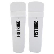 Защита голени и стопы для единоборств чулочного типа с фиксацией на липучке FISTRAGE VL-4715 (полиэстер, р-р S-XL, белый)