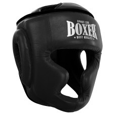 Шлем боксерский с полной защитой кожаный BOXER NEW 2033-N (р-р М-L, цвета в ассортименте)