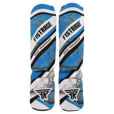 Защита голени и стопы для единоборств чулочного типа FISTRAGE BEAST VL-5135 (полиэстер, эластан, р-р S-XL, синий-белый)