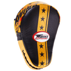 Лапа боксерская изогнутая тренировочная кожа 1штука TWINS FPML10-51 (крепление на липучке, р-р 25x19x9см, цвета в ассортименте)