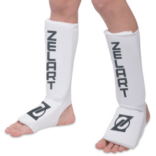 Защита голени и стопы для единоборств чулочного типа ZELART, MATSA MA-0007 (полиэстер, р-р XXS-XL-4-18лет и старше, белый)