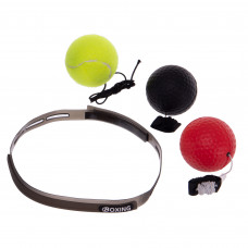 М'яч на гумці для боксу Fight Ball тренажер для реакції та координації 3м'яча SP-Sport BO-1086 кольори в асортименті