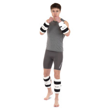 Защита ног и рук для тхэквондо щитки для голени и предплечий Zelart BO-4857-W (PU, р-р S-XL, набор 4 щитка, белый)