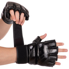 Перчатки для смешанных единоборств MMA кожаные RUSH UCF BO-0481 (р-р S-XL, цвета в ассортименте)