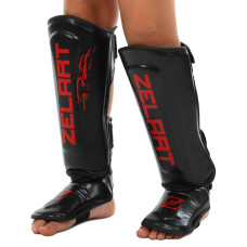 Защита голени и стопы Муай Тай, ММА, Кикбоксинг PU ZELART BO-1321 (р-р S-XL, цвета в ассортименте)