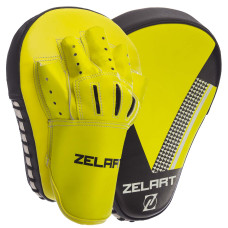 Лапа боксерская изогнутая тренировочная PU 2штуки ZELART BO-1338 (р-р 25x19x4см, цвета в ассортименте)