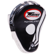 Лапа боксерская изогнутая тренировочная кожа 1штука TWINS FPML10-43 (крепление на липучке, р-р 25x19x9см, цвета в ассортименте)