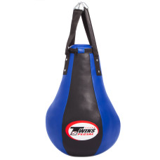 Груша боксерская подвесная каплевидная набивная TWN 1099 (верх-кожа, нап-ветошь, d-44см,l-69см,вес-кг, синий, красный)