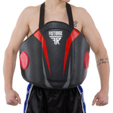 Защита корпуса пояс тренера для отработки ударов PU FISTRAGE VL-8473 (безразмерная, крепл. на липучках, черный-красный)