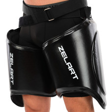 Захист стегна тренерський для відпрацювання лоу-кіків композитна шкіра ZELART BO-2613 чорний