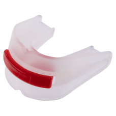 Капа боксерская двухчелюстная Zelart BO-4501 (термопластик, уп. пакет, красный-прозрачный)