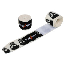 Бинты боксерские с принтом Череп (2шт) бамбук MAXXMMA WR05-120 (l-3м, черный-белый)