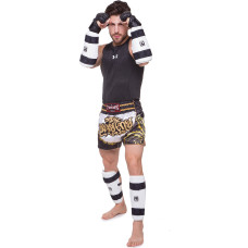 Защита ног и рук для тхэквондо щитки для голени и предплечий MTO BO-5098-W (PU, р-р S-XL, набор 4 щитка, белый)