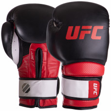 Перчатки боксерские кожаные UFC PRO Training UHK-69992 (размер 18oz, красный-черный)