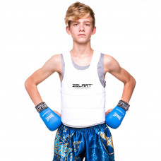 Жилет захисний для карате дитячий Zelart BO-0399 S-XL білий