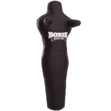 Манекен борцовский тренировочный Силуэт одноногий Кирза BOXER 1021-02 (кирза, наполнитель-ветошь х-б, высота 120см, черный)