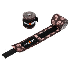 Бінти боксерські поліестер з еластаном із принтом Череп MAXXMMA WR07-120 3м кольори в асортименті