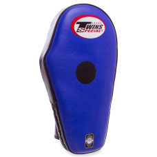 Лапа боксерская прямая тренировочная удлиненная кожа 1штука TWINS PML-8-L левая (крепление на липучке,р-р 37х20х5см, цвета в ассортименте)