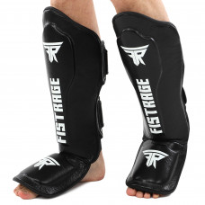Захист гомілки та стопи Муай Тай, ММА, Кікбоксинг шкіряний FISTRAGE VL-6632 M-XL кольори в асортименті