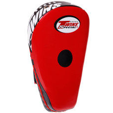 Лапа боксерская изогнутая тренировочная удлиненная кожа 1штука TWINS PML21 (крепление на липучке, р-р 33x20x12см, цвета в ассортименте)