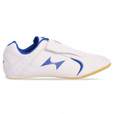 Обувь для тхэквондо Степки размер 32-44 Health 5151-1 (р-р 32-44, верх-искусственная кожа, подошва RB, белый-синий)