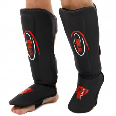 Захист гомілки та стопи Муай Тай, ММА, Кікбоксинг шкіряний FISTRAGE VL-4152 S-XL кольори в асортименті