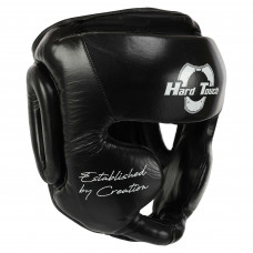 Шолом боксерський з повним захистом шкіряний HARD TOUCH BO-5235 S-XL чорний