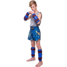 Защита ног и рук для тхэквондо щитки для голени и предплечий WTF BO-4382 (PU, р-р S-XL, набор 4 щитка, цвета в ассортименте)