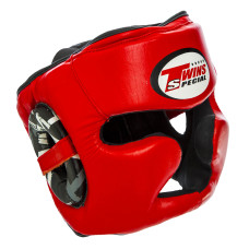 Шолом боксерський з повним захистом шкіряний TWINS TW-015 S-XL кольори в асортименті