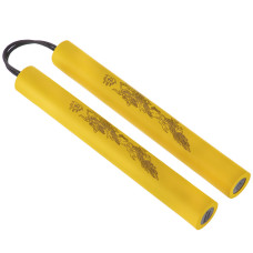 Нунчаки тренировочные на шнуре легкие травмобезопасные SP-Sport BO-5948 (пластик, неопрен, полиэстер, черный, желтый, красный, синий, зеленый)