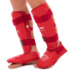 Защита голени и стопы для карате щитки и футы PU Zelart BO-3958 (р-р S-XL , цвета в ассортименте)