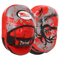 Лапа боксерская изогнутая тренировочная кожа 2штуки TWN TW4 (крепление на липучке, р-р 23x18x6см, цвета в ассортименте)