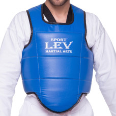 Жилет защитный для тхэквондо двусторонний LEV UR LV-4282 (PU, р-р S-XL, крепление на ремнях, синий-красный)