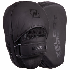 Лапа боксерская изогнутая тренировочная кожа 2штуки ZELART VL-3312 (р-р 25x18x5см, черный)