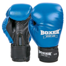 Перчатки боксерские кожаные BOXER 2023 (размер 10-12oz, цвета в ассортименте)