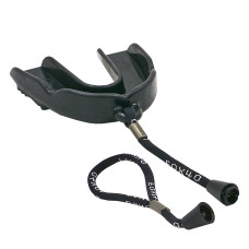 Капа боксерская одночелюстная с креплением к защитной маске в футляре BO-5912 FOX 40 MASTER(термопл, черный, прозрачный)