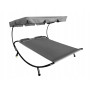 Лежак садовий з регульованим навісом Aga MR4251, двомісний, сірий
