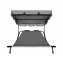 Лежак садовий з регульованим навісом Aga MR4251, двомісний, сірий