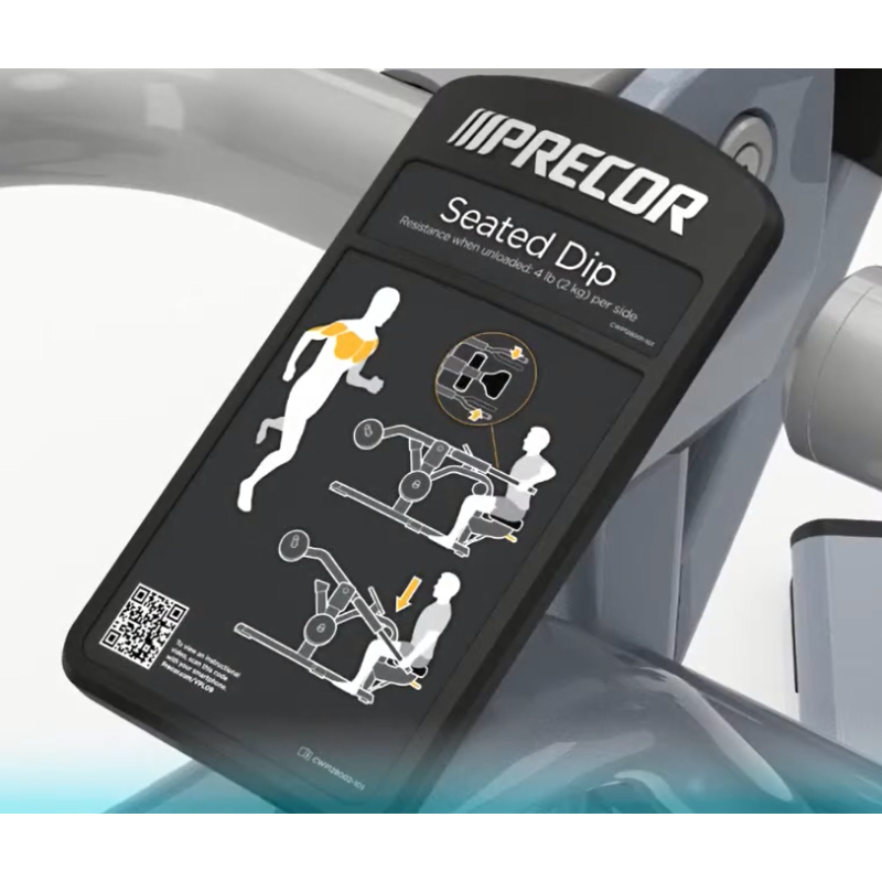 Профессиональный тренажер на свободных весах Отжимание на брусьях сидя PRECOR Discovery DPL0521