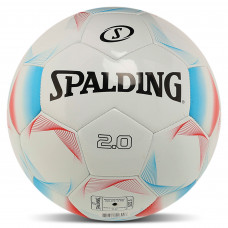 Мяч футбольный №5 PU ламинированный сшит машинным способом SPALDING 2.0 66003Z (№5, белый-голубой)