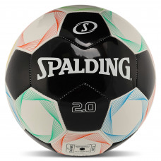 Мяч футбольный №5 PU ламинированный сшит машинным способом SPALDING 2.0 66004Z (№5, белый-черный)